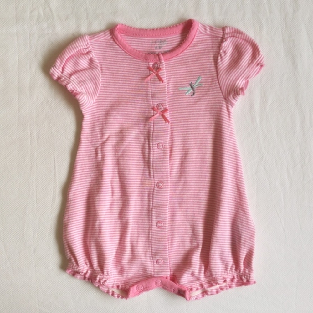 simple joys carter's striped snap bubble romper playsuit 0-3 months baby girl